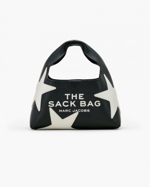 The Sack Bag Marc Jacobs The Star Patchwork Leather Mini Sack Bag γυναικεια μαυρα ασπρα | 498312ZLK