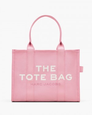 The Tote Bag Marc Jacobs The Canvas Large Tote Bag γυναικεια ροζ | 643825TQN