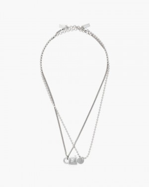 Κολιε Marc Jacobs Friendship Padlock Necklace γυναικεια ανοιχτο ασημι | 973512OJF