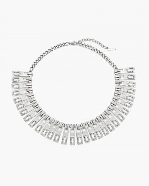 Κολιε Marc Jacobs J Marc Zipper Statement Necklace γυναικεια ασημι | 513742EZC