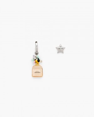 Σκουλαρικια Marc Jacobs Mini Icon Perfect Earrings γυναικεια ασημι ροζ Πολύχρωμο | 412965GLH