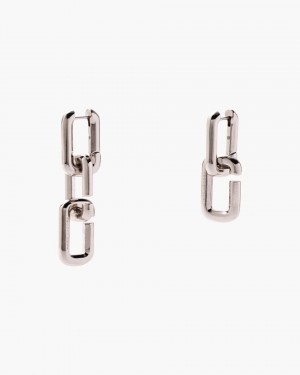 Σκουλαρικια Marc Jacobs The J Marc Chain Link Earrings γυναικεια ασημι | 397862CHP