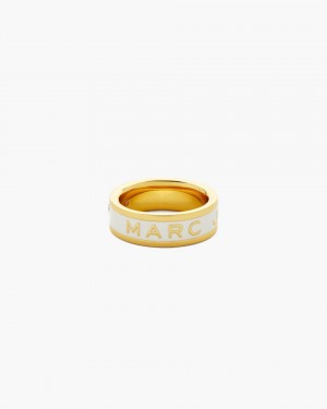 Δαχτυλιδια Marc Jacobs The Marc Jacobs Enamel Ring γυναικεια χρυσο χρωμα κρέμα | 162950ZDG