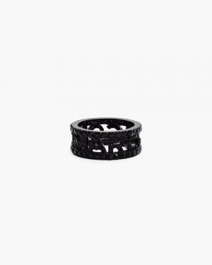Δαχτυλιδια Marc Jacobs The Monogram Pave Ring γυναικεια μαυρα μαυρα | 795381PBR