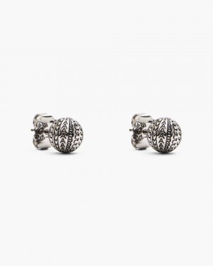 Σκουλαρικια Marc Jacobs The Monogram Stud Earrings γυναικεια ανοιχτο ασημι | 578912NXG