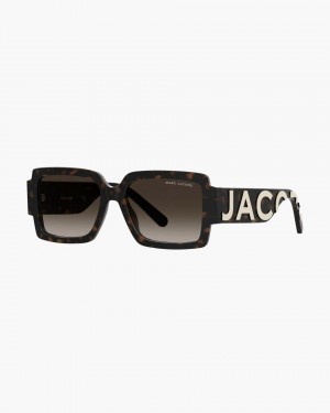 Γυαλια Ηλιου Marc Jacobs The Bold Logo Square Sunglasses γυναικεια Havana | 914357NHR
