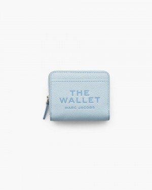 μικρά πορτοφόλια Marc Jacobs The Leather Mini Compact Wallet γυναικεια μπλε | 739641ZSA