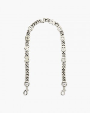 Λουράκι τσάντας Marc Jacobs The Logo Chain Shoulder Strap γυναικεια Nickel | 173092NGK