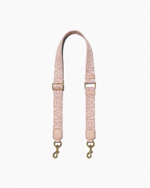Λουράκι τσάντας Marc Jacobs The Thin Outline Logo Webbing Strap γυναικεια ροζ Πολύχρωμο | 315749XKB